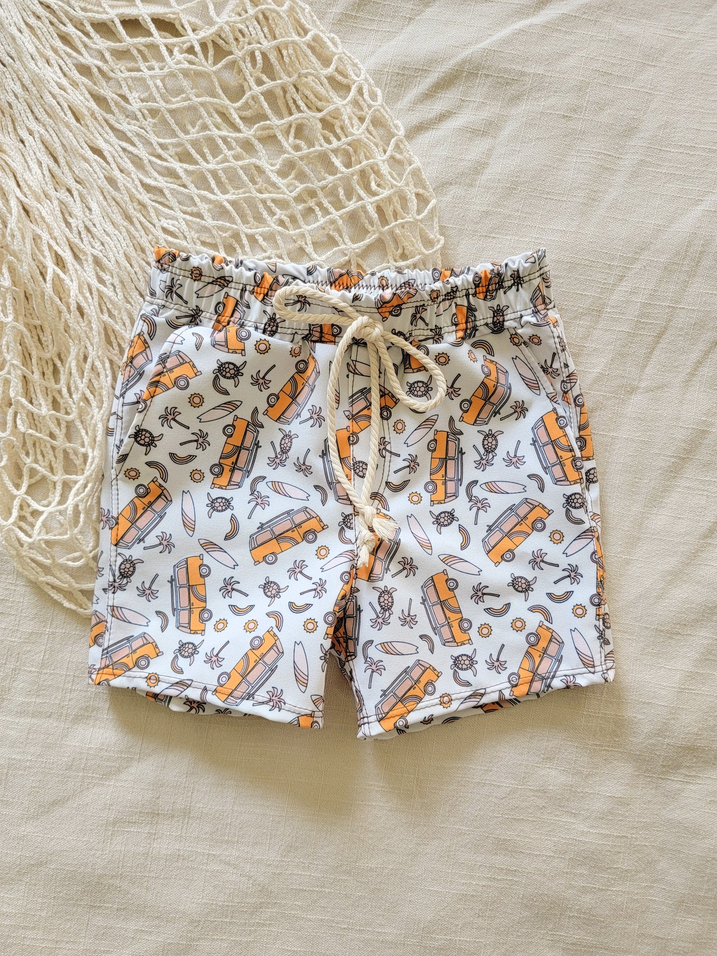 Beach bum surf shorts