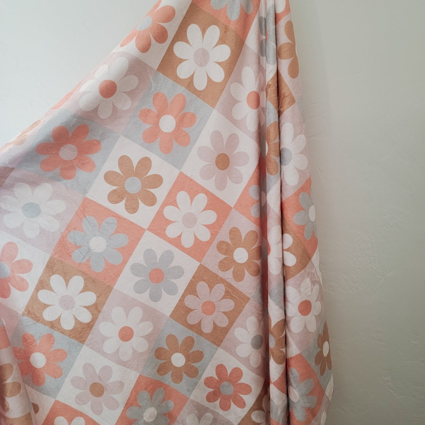 Floral check throw blanket